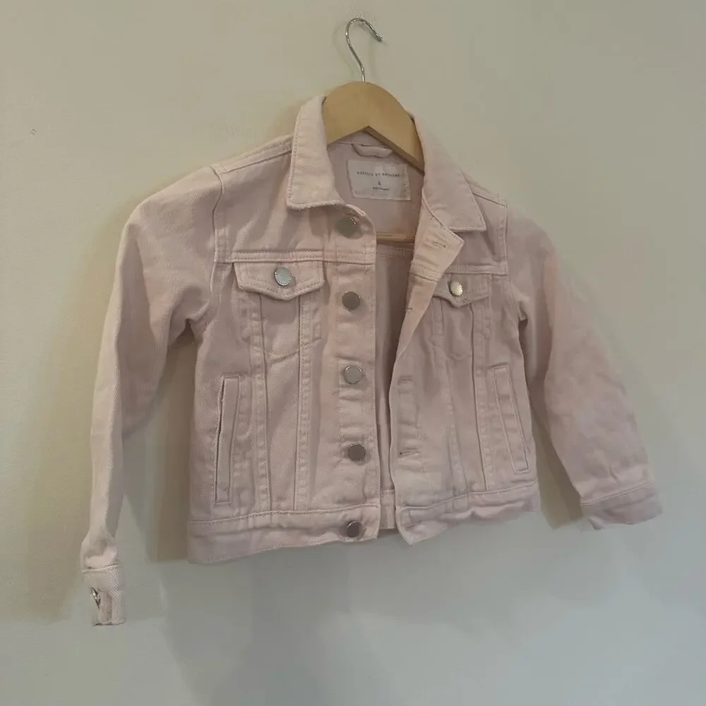 Rockets of Awesome Light Pink Denim Jacket sz 6 Pink Jean Jacket